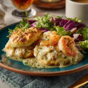 Savory Shrimp and Crab Biscuit Melts