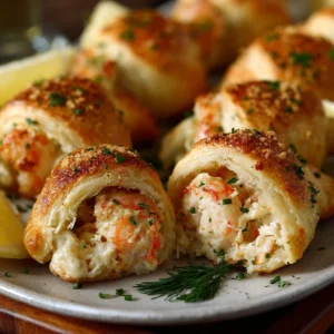 Shrimp and Crab Stuffed Crescent Bombs : Seafood Party Appetizers