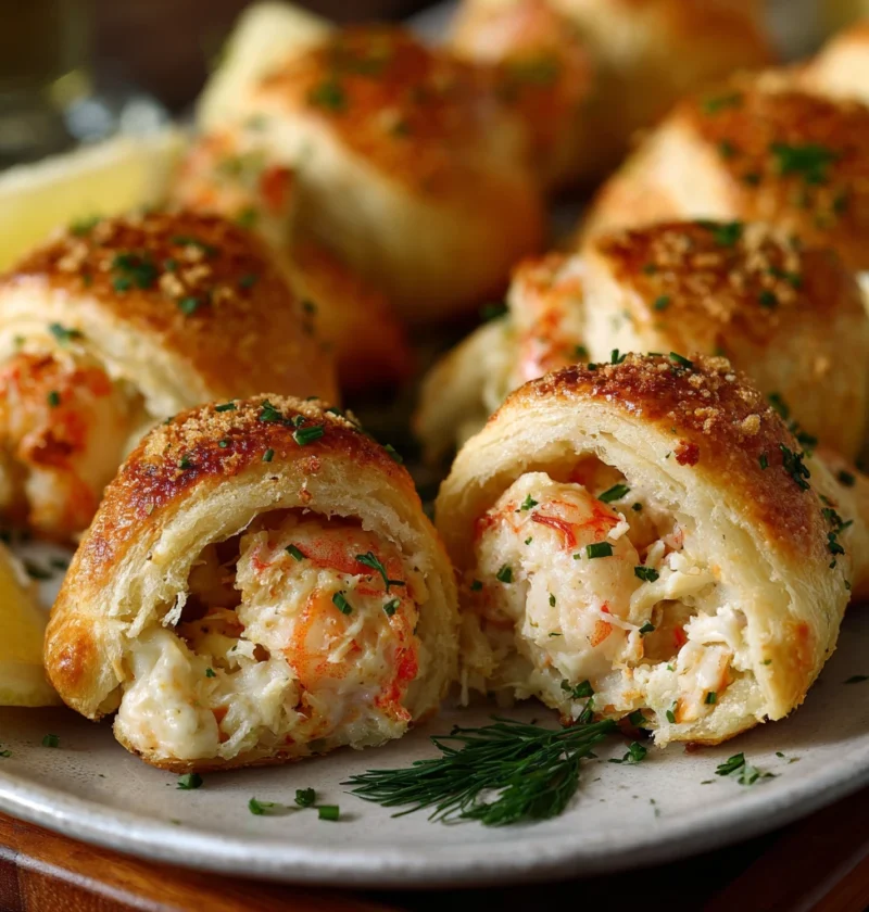 Shrimp Crab Stuffed Crescent Bombs Seafood Party Appetizers