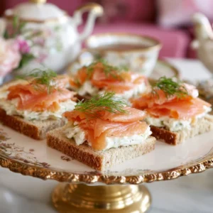 Smoked Salmon & Dill Tea Sandwiches : Elegant AfternoonTea Favorite
