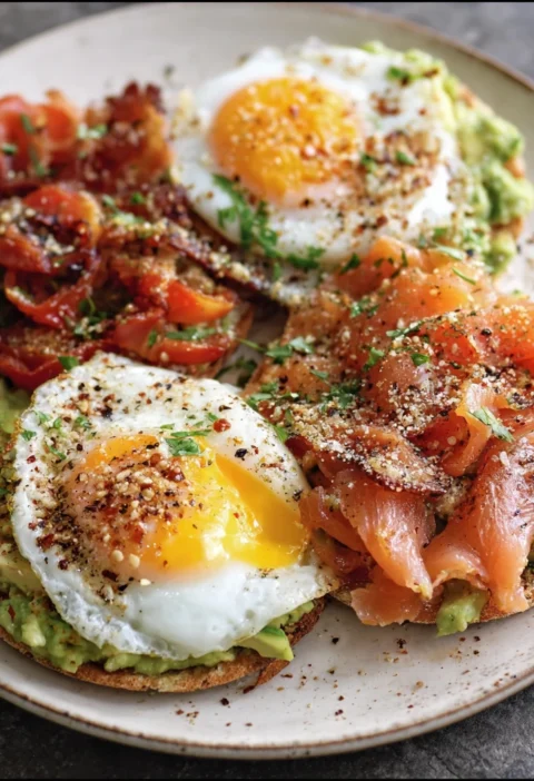 Soft Eggs Smoked Salmon Bacon Guac Bagel Seasoning