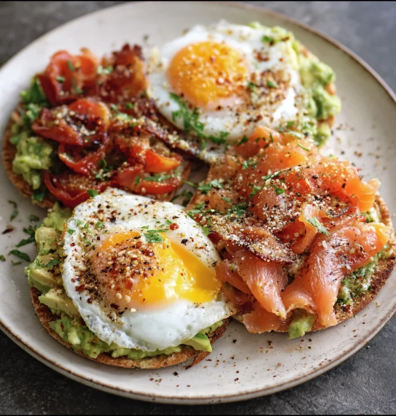 Soft Eggs Smoked Salmon Bacon Guac Bagel Seasoning