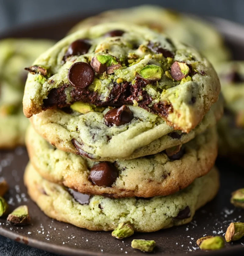 Soft Gooey Pistachio Cream Chocolate Chip Cookies Dream