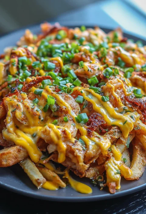 Spicy Cheesy Cajun Loaded Fries