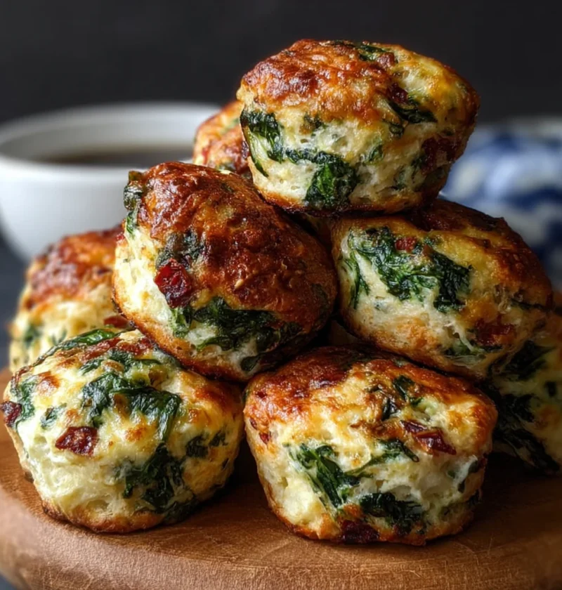 Sundried Tomato Spinach Egg Biscuits
