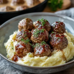 Swedish Meatballs with Mashed Potatoes