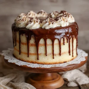 Vanilla Cake with Chocolate Fudge