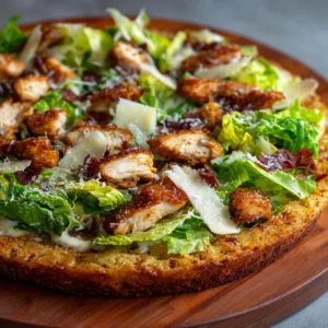 Viral Chicken Crust Caesar Salad Pizza : You’ll Fall in Love