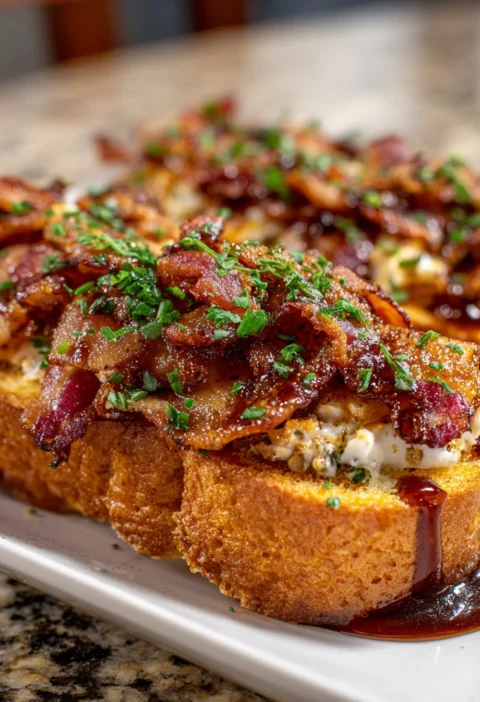 Bourbon Maple Bacon Stuffed Toast