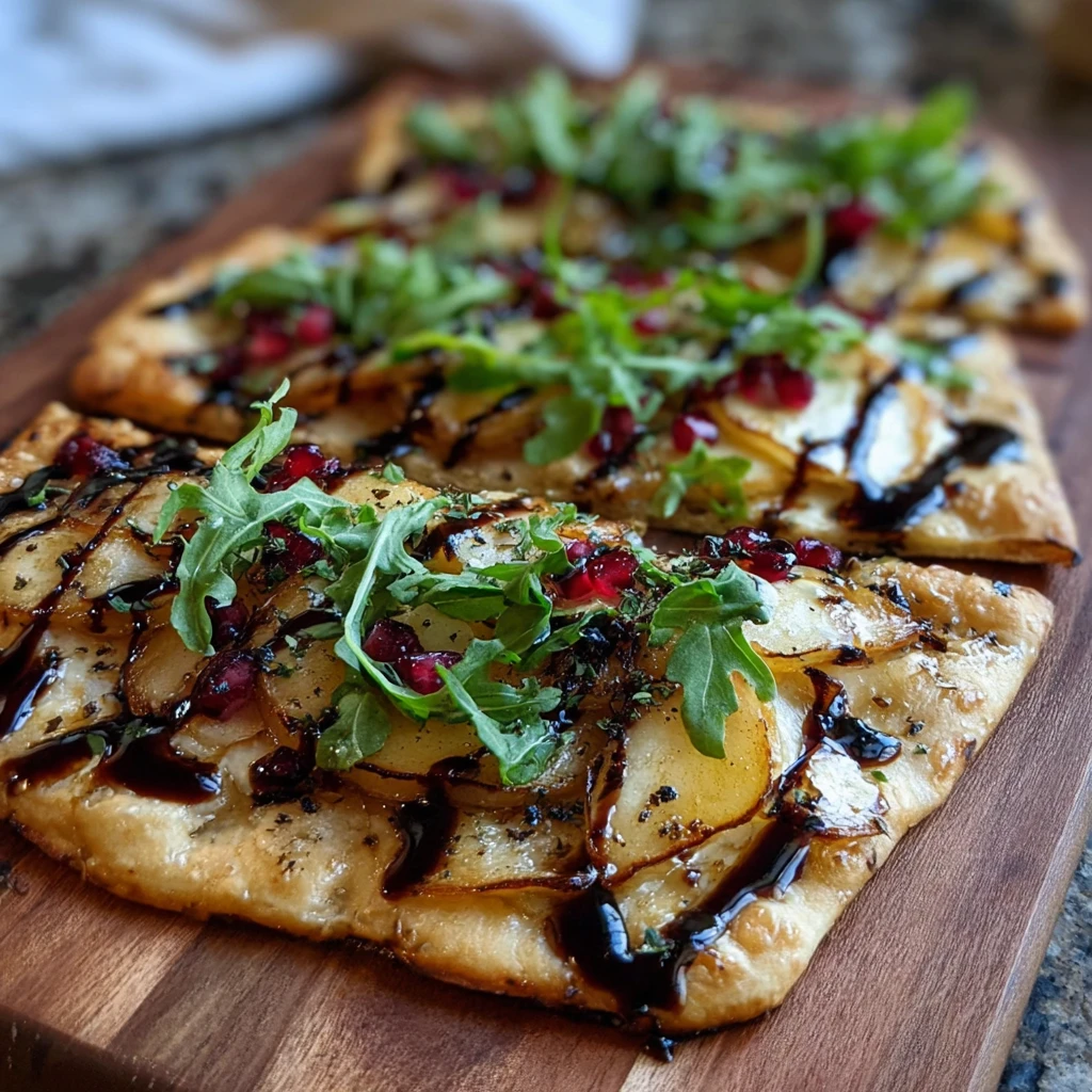 Brie flatbread with balsamic glaze