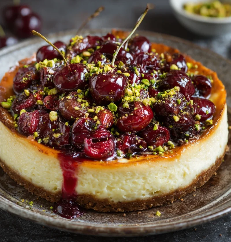Cherry Pistachio Cheesecake