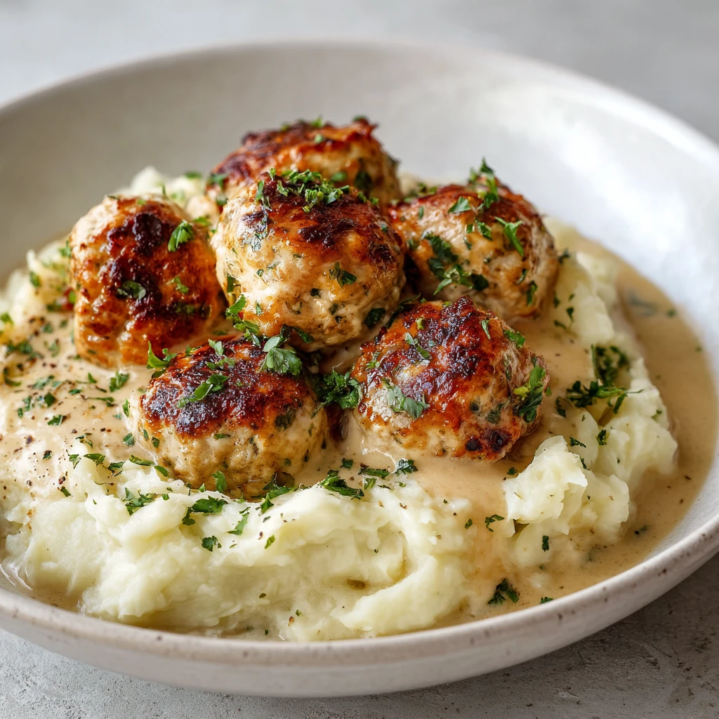 Chicken Meatballs and Mash