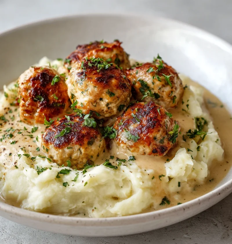 Chicken Meatballs Mash