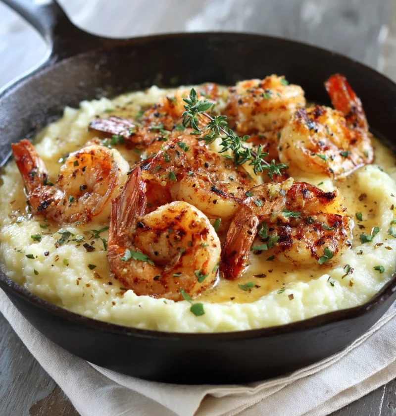 Creamy Garlic Butter Shrimp Mashed Potatoes