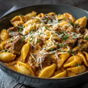 Creamy Steak Shells Dish