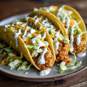 Crispy Dill Pickle Ranch Chicken Tacos with Cheesy Goodness