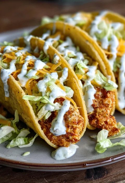 Crispy Dill Pickle Ranch Chicken Tacos Cheesy Goodness