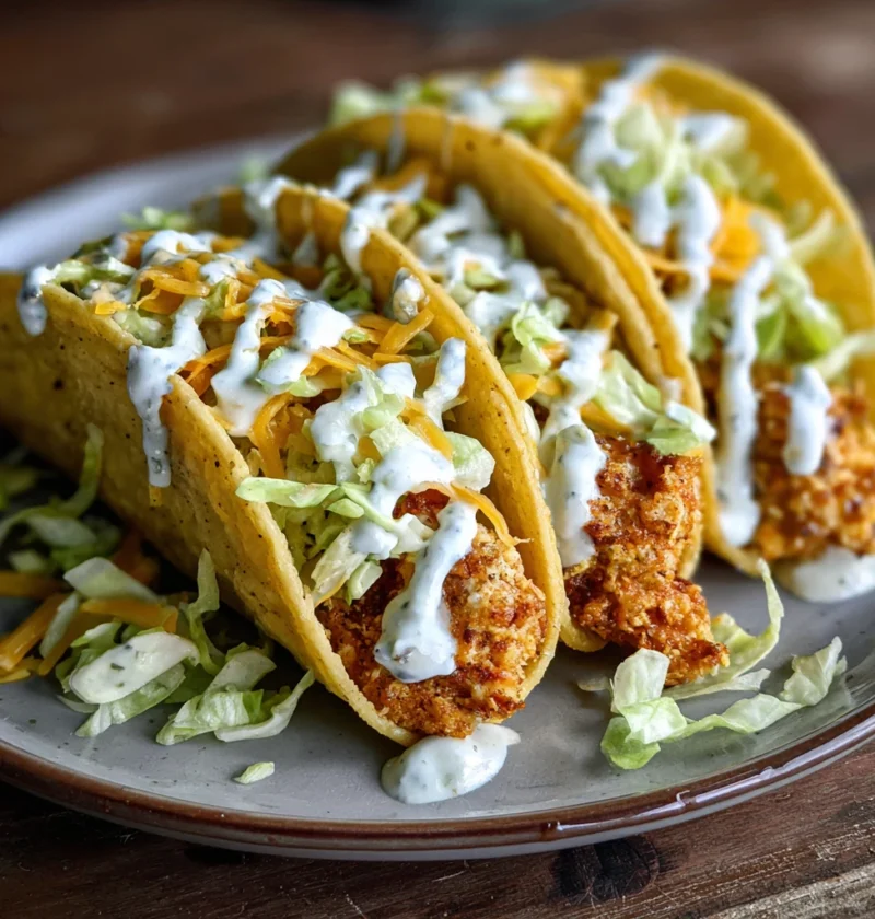 Crispy Dill Pickle Ranch Chicken Tacos Cheesy Goodness