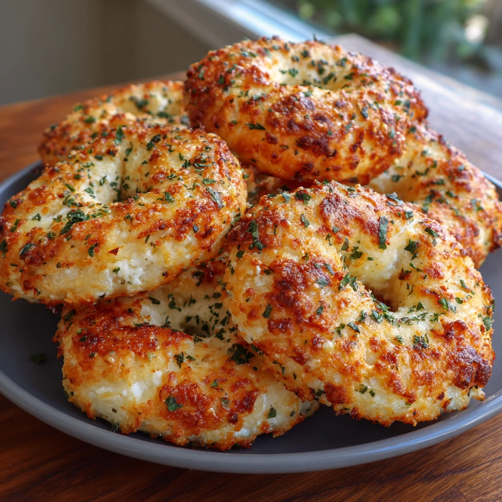 Garlic-Parmesan Cottage Cheese Bagels