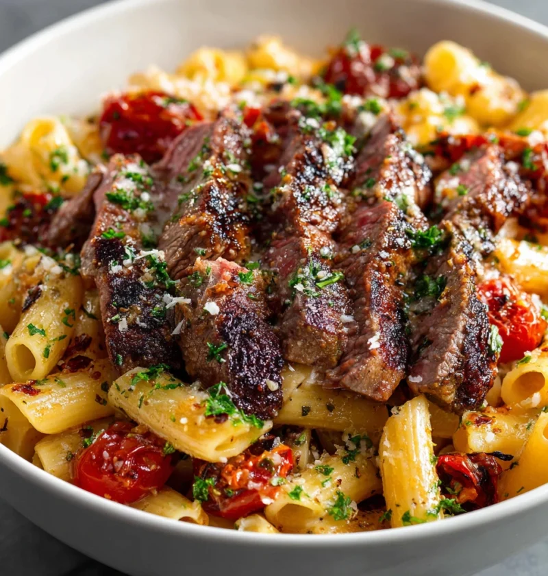 Garlic Parmesan Steak Pasta Elegance