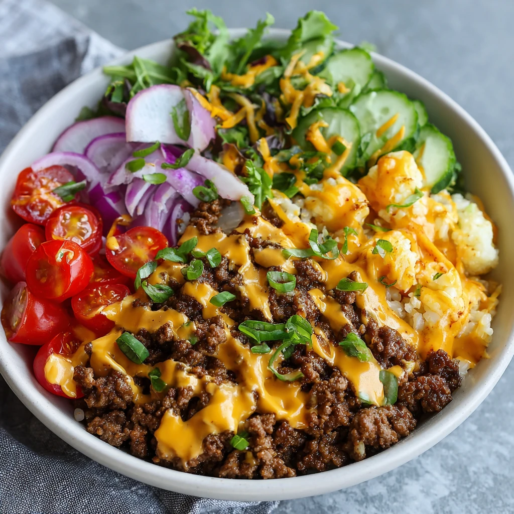 High-Protein Cheeseburger Bowls Recipe