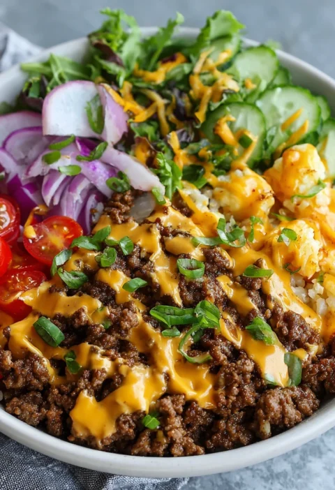 Highprotein Cheeseburger Bowls Recipe