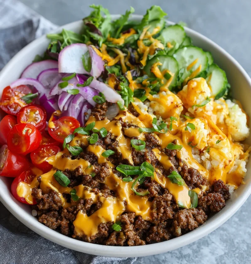 Highprotein Cheeseburger Bowls Recipe