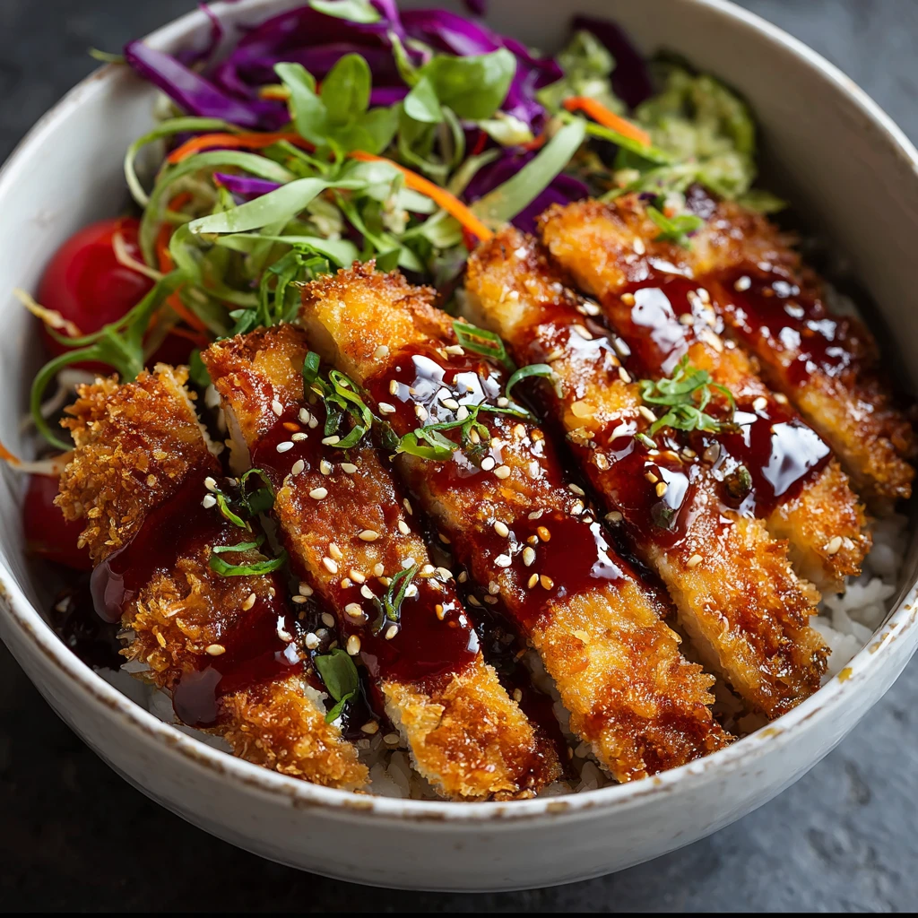 Japanese Katsu Bowls with Tonkatsu Sauce