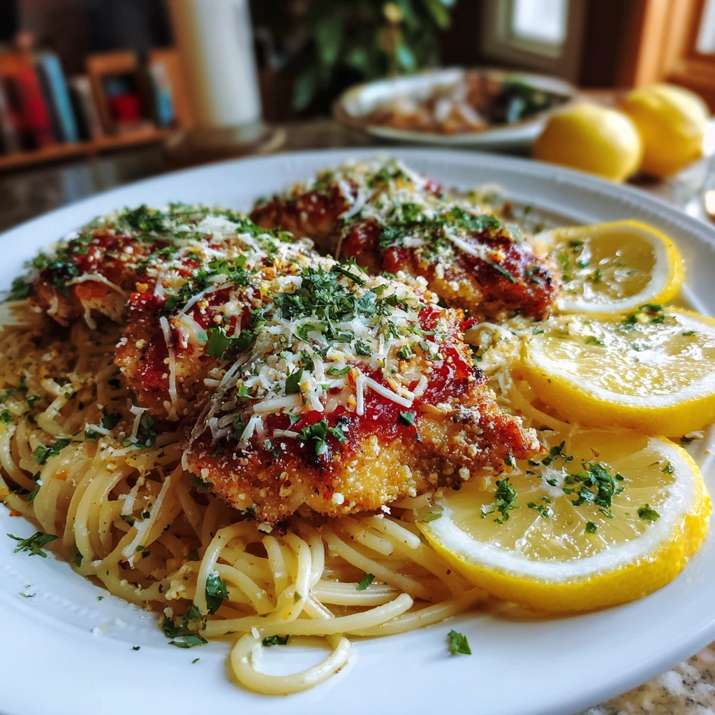 Lemon Chicken Parmesan & Pasta