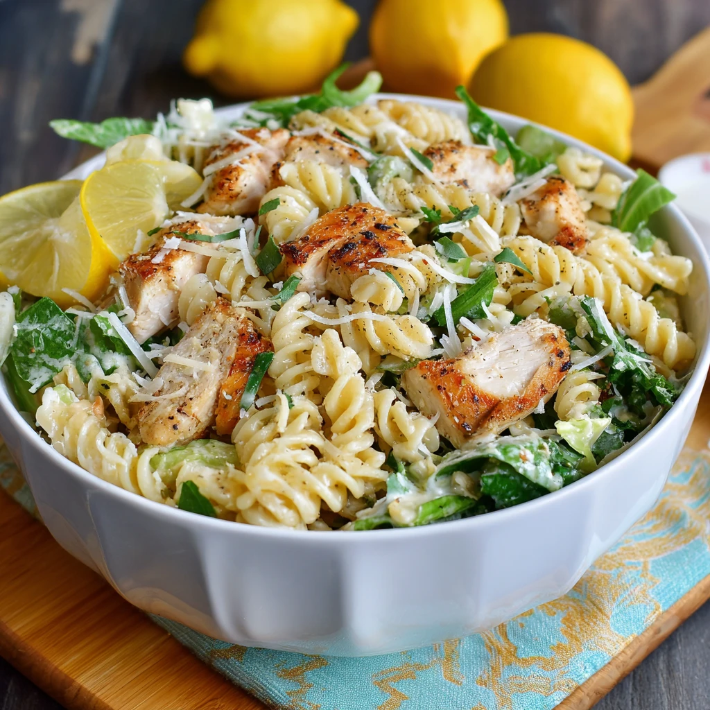 Lemon Parmesan Chicken Pasta Salad
