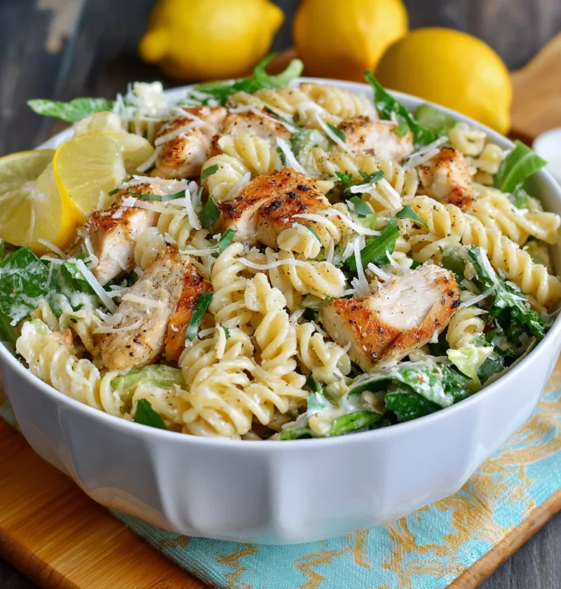Lemon Parmesan Chicken Pasta Salad