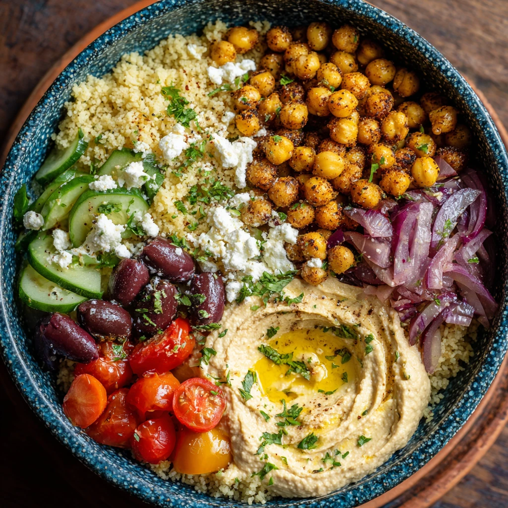 Mediterranean Couscous Bowl with Hummus