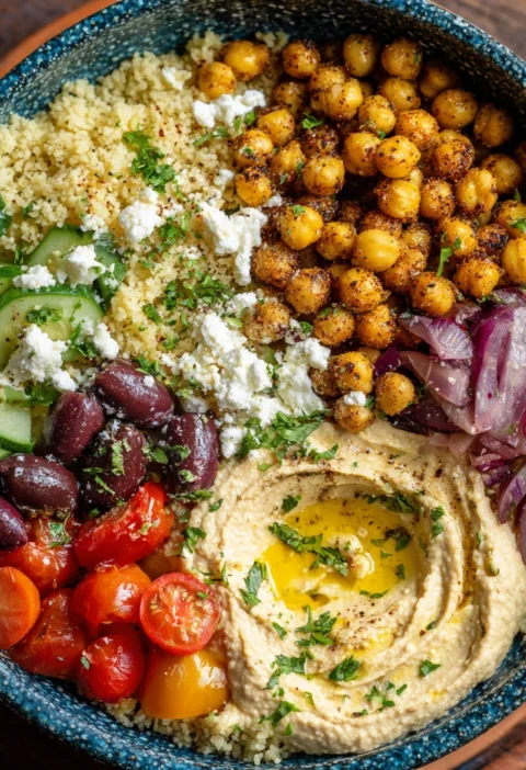 Mediterranean Couscous Bowl Hummus