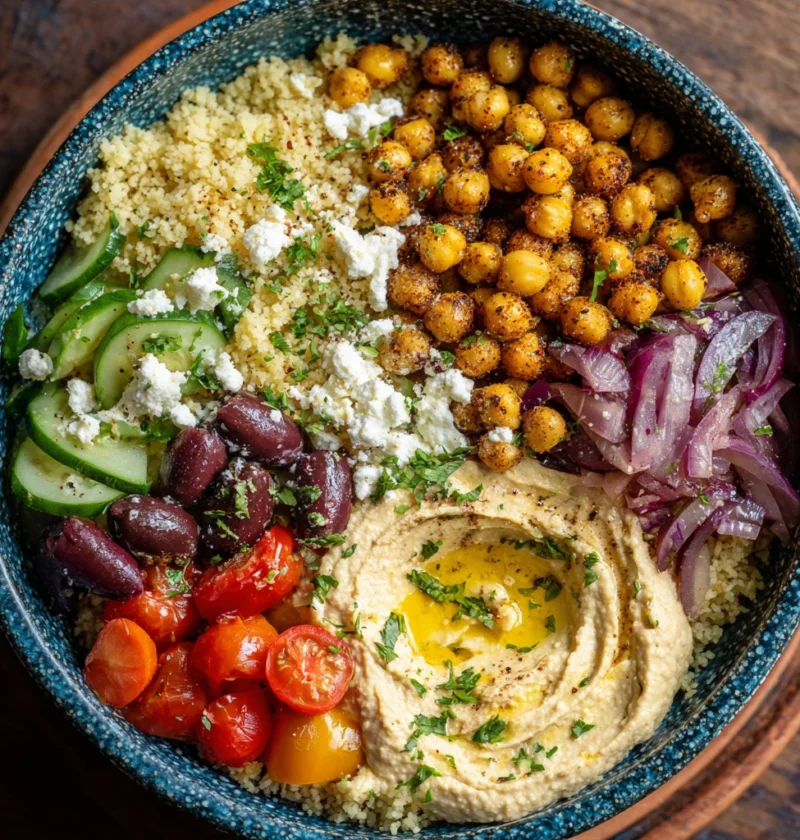 Mediterranean Couscous Bowl Hummus