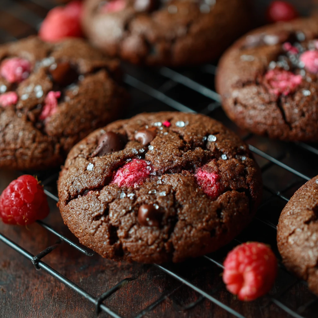 Raspberry Dark Chocolate Cookies
