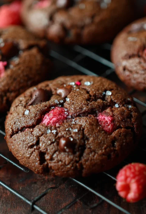 Raspberry Dark Chocolate Cookies