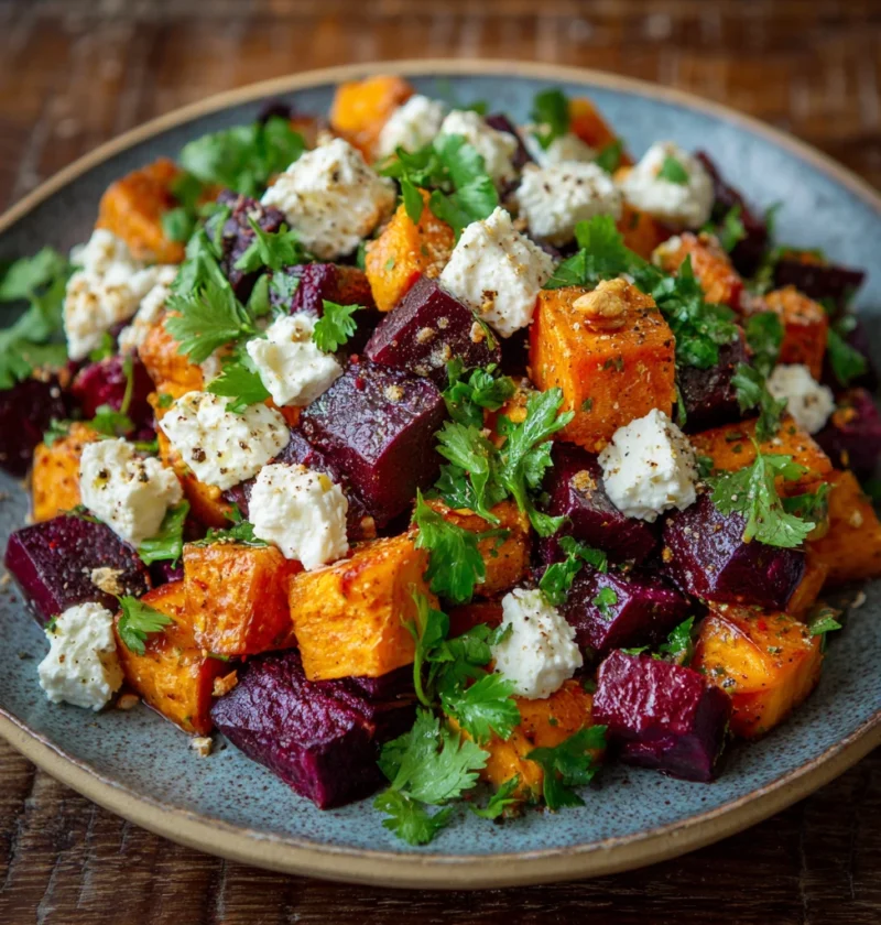 Roasted Beet Sweet Potato Salad Feta Yogurt