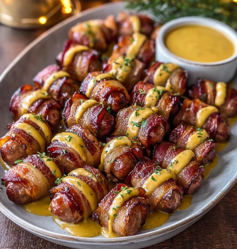 Savory Mustard Hasselback Kielbasa Bites Game Day