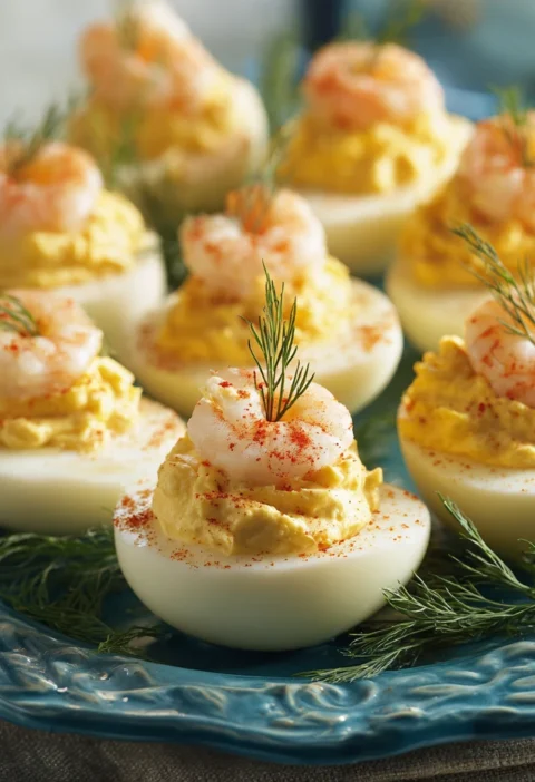 Shrimp Boil Deviled Eggs