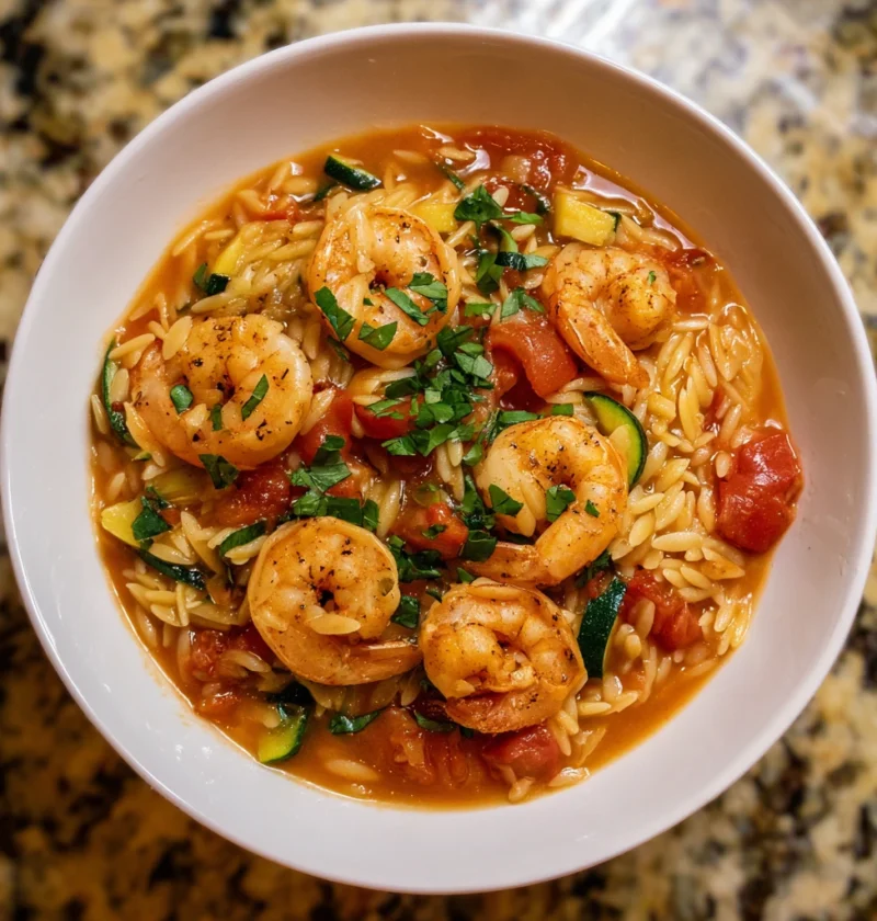 Shrimp Veggie Tomato Orzo