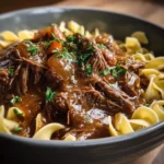 Crockpot Garlic Butter Beef Bites with Potatoes
