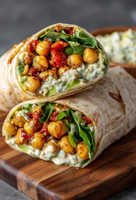 Spicy Chickpea Avocado Wrap