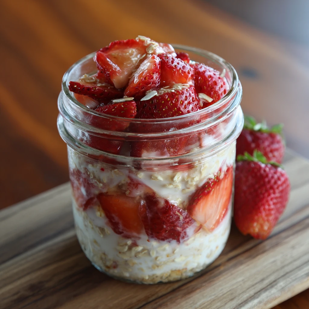 Strawberry Shortcake Overnight Oats