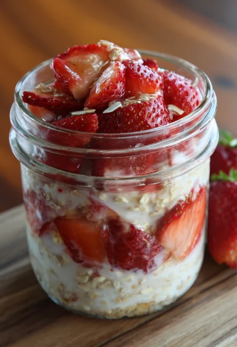 Strawberry Shortcake Overnight Oats