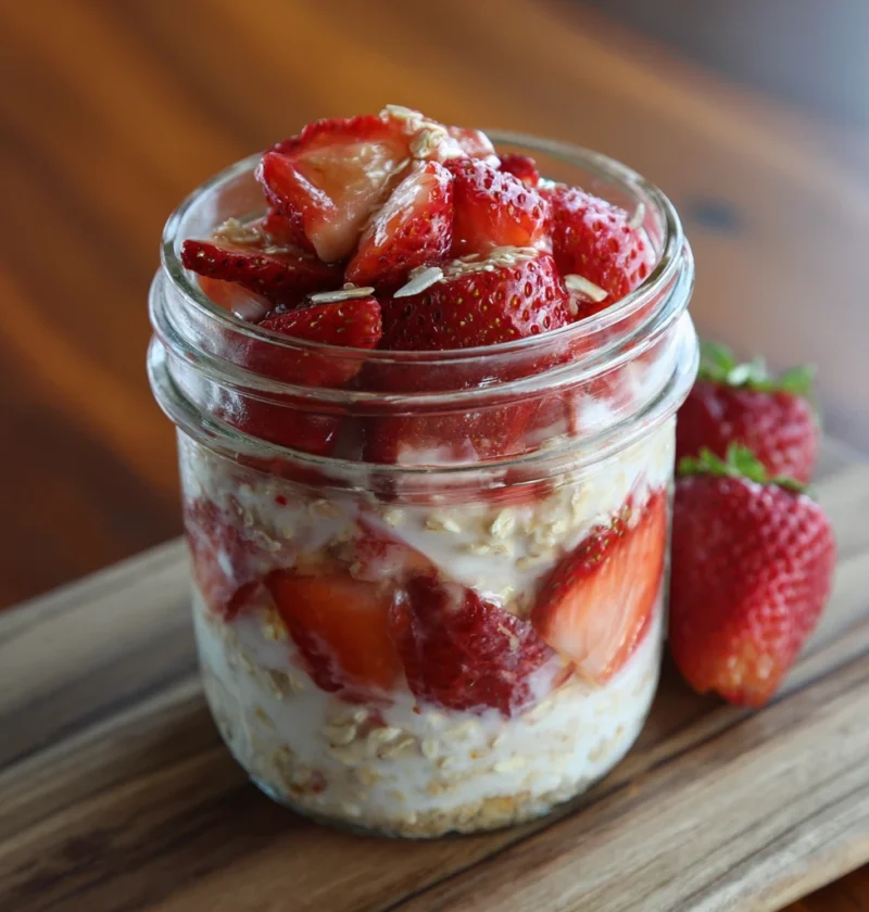 Strawberry Shortcake Overnight Oats