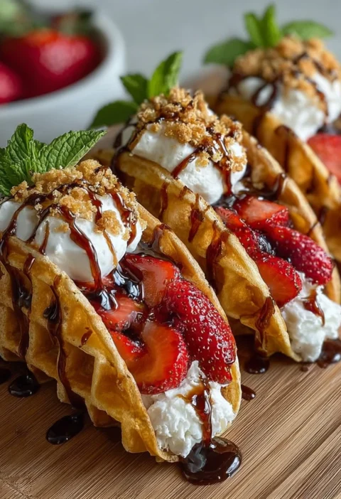 Strawberry Waffle Tacos