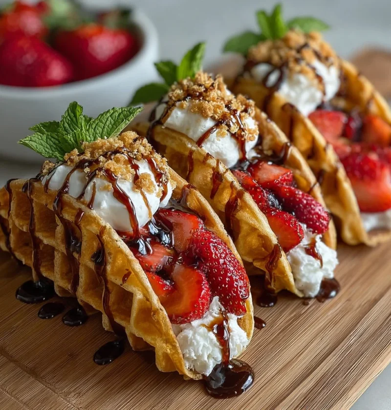 Strawberry Waffle Tacos