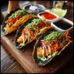 Homemade Baja Fish Tacos with Avocado Sauce