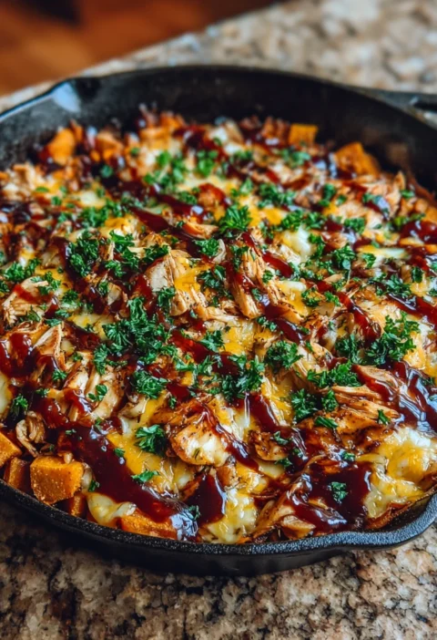 Sweet Potato Skillet Bbq Chicken Cheese