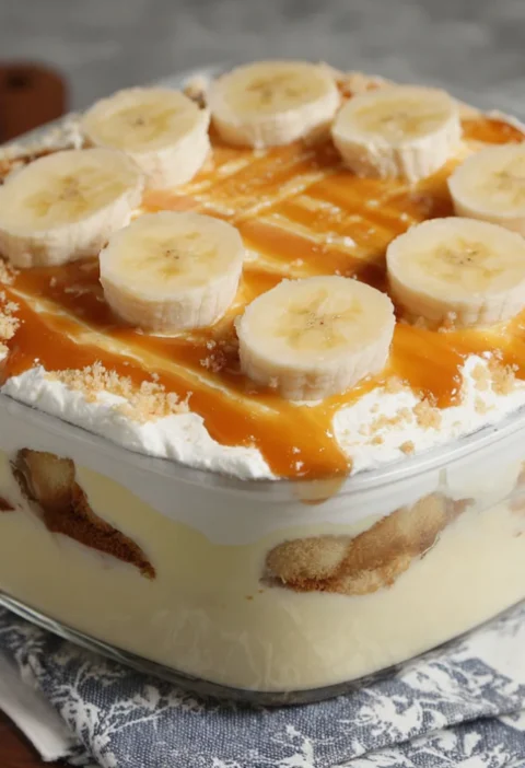 Banana Pudding Tiramisu with Caramel